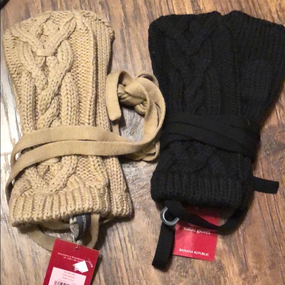 Hand knit cable gloves
